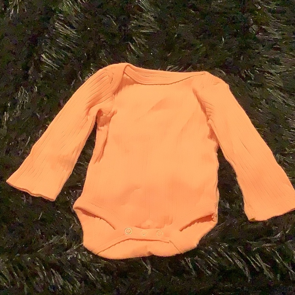 Orange Long Sleeve Baby Onesie